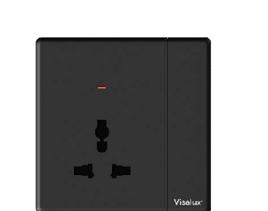 Neon Switch Socket 13A — Lavish Black