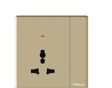 Neon Switch Socket 13A — Lavish Gold
