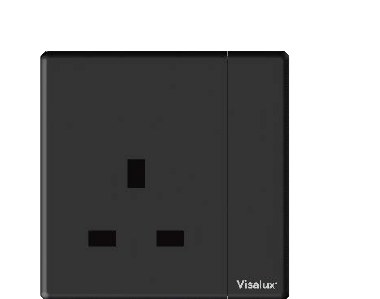 Neon Switch Socket 15A — Lavish Black