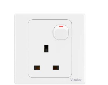 Switch Socket 1G 13A — Decor White