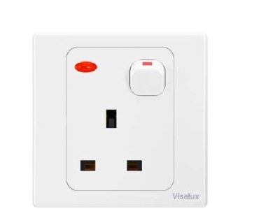 Neon Switch Socket 13A — Decor White