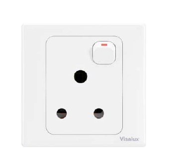 Switch Socket 1G 15A — Decor White