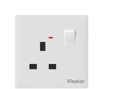 Neon Switch Socket 13A — Grand White