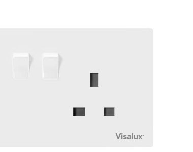 Multi Socket 2G with Neon Switch — Grand White