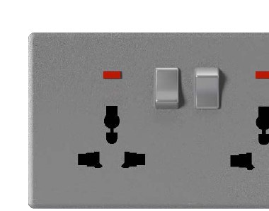 Multi Socket 2G + 2 USB-A & C with Neon Switch — Grand Dark Grey